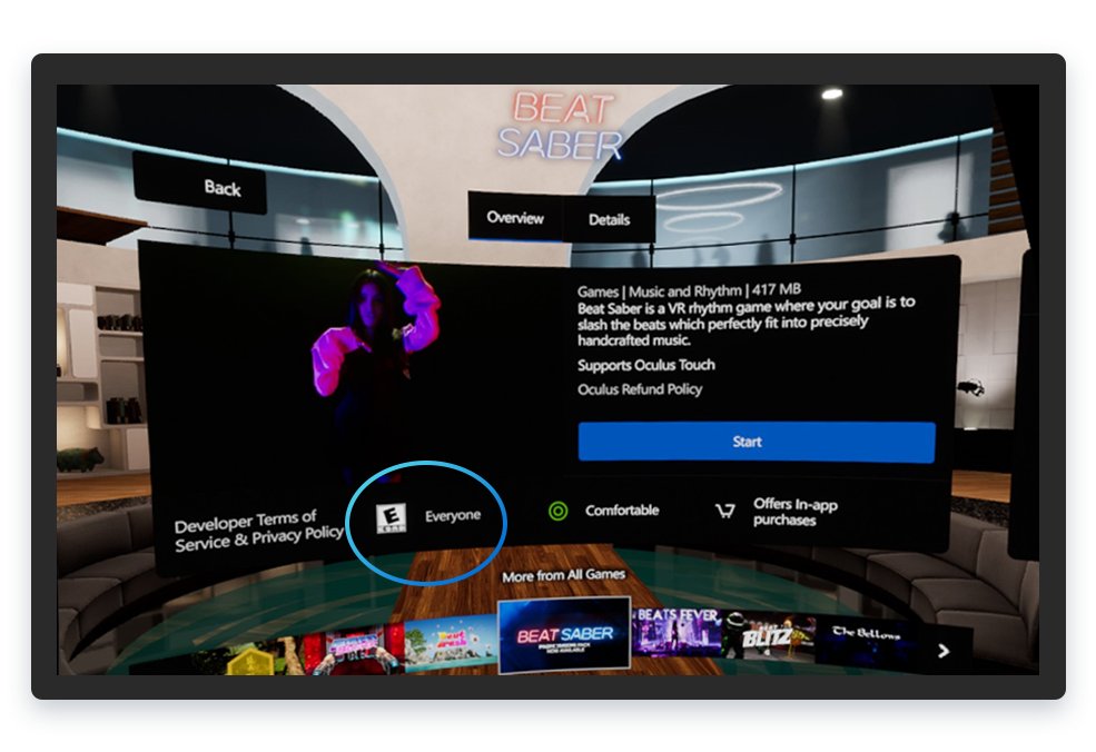 Where to find ESRB Ratings. Oculus - Beat Saber